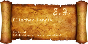 Elischer Henrik névjegykártya